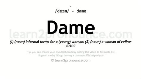 dame meaning slang